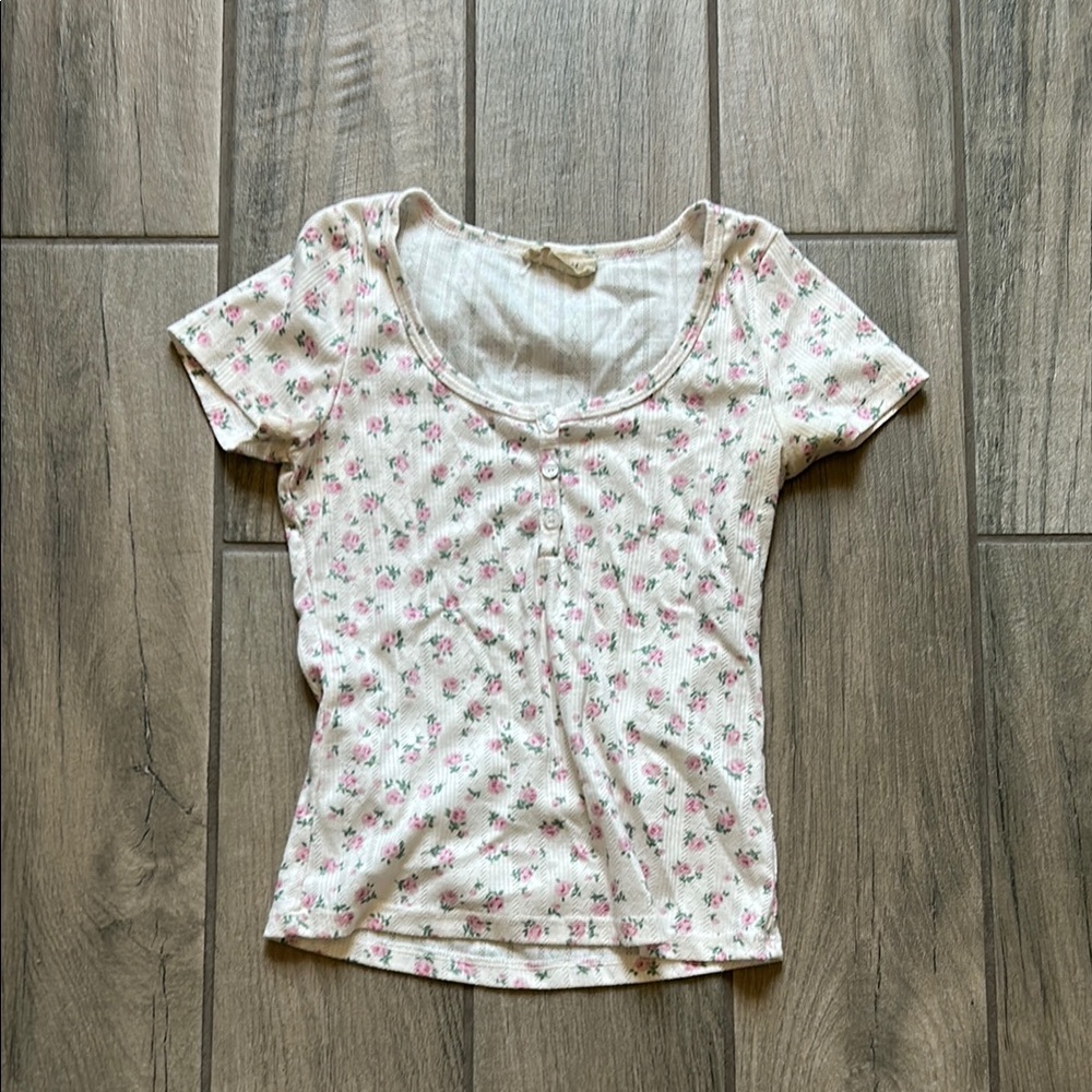 Audrey White and Green Patterned Top